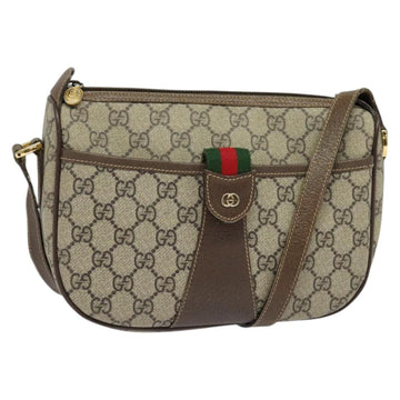 GUCCI GG Supreme Web Sherry Line Bag PVC Beige Gold 001 58 6177 Auth 120727