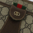 GUCCI GG Supreme Web Sherry Line Bag PVC Beige Gold 001 58 6177 Auth 120727-14