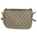 GUCCI GG Supreme Web Sherry Line Bag PVC Beige Gold 001 58 6177 Auth 120727-3