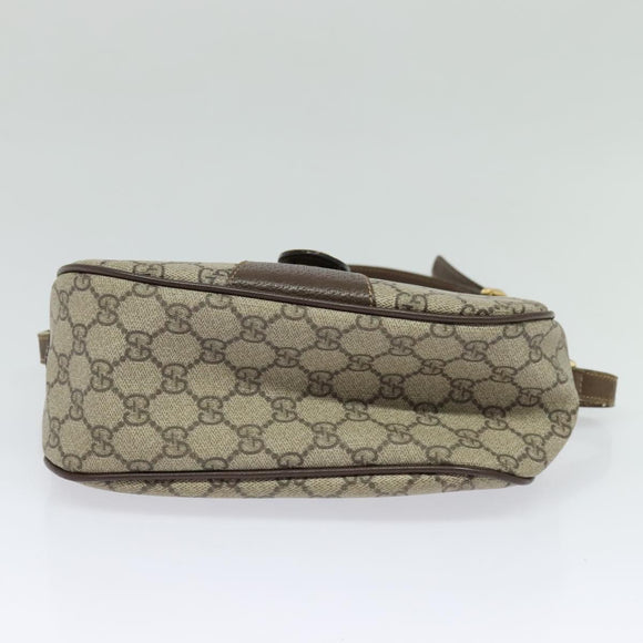 GUCCI GG Supreme Web Sherry Line Bag PVC Beige Gold 001 58 6177 Auth 120727