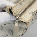 MCM Logogram Vicetos Tote Bag PVC Leather White Gold Auth 120736-10