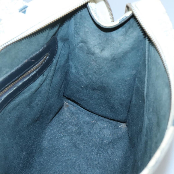 MCM Logogram Vicetos Tote Bag PVC Leather White Gold Auth 120736