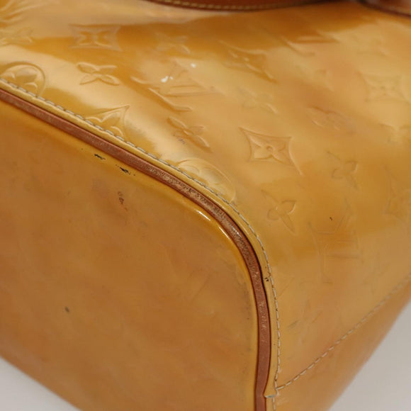 LOUIS VUITTON Monogram Vernis Houston Hand Bag Beige M91004 LV Auth 120738