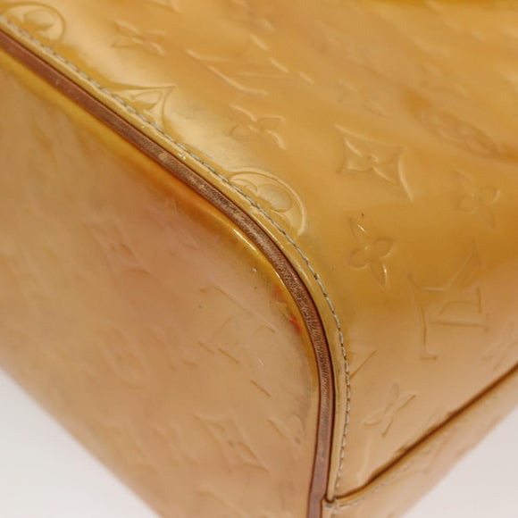 LOUIS VUITTON Monogram Vernis Houston Hand Bag Beige M91004 LV Auth 120738