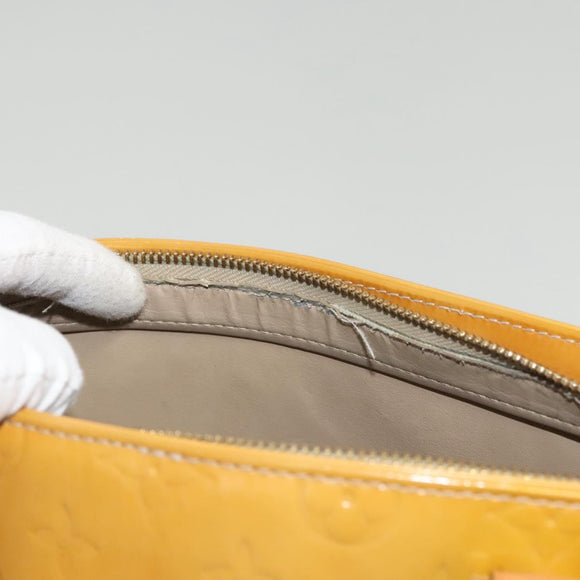 LOUIS VUITTON Monogram Vernis Houston Hand Bag Beige M91004 LV Auth 120738