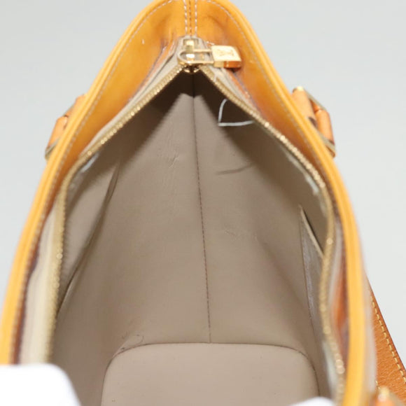 LOUIS VUITTON Monogram Vernis Houston Hand Bag Beige M91004 LV Auth 120738
