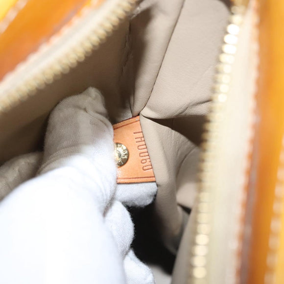 LOUIS VUITTON Monogram Vernis Houston Hand Bag Beige M91004 LV Auth 120738