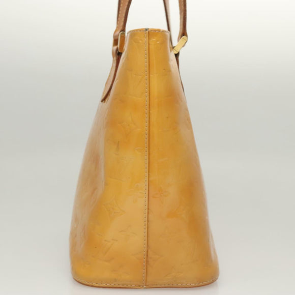 LOUIS VUITTON Monogram Vernis Houston Hand Bag Beige M91004 LV Auth 120738