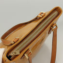 LOUIS VUITTON Monogram Vernis Houston Hand Bag Beige M91004 LV Auth 120738-6