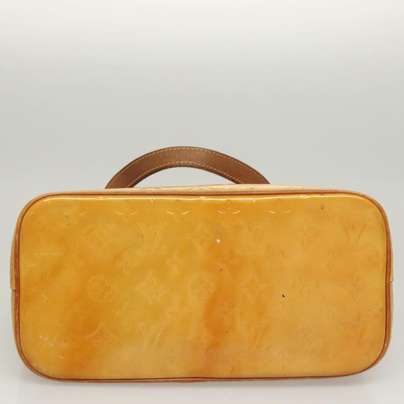 LOUIS VUITTON Monogram Vernis Houston Hand Bag Beige M91004 LV Auth 120738
