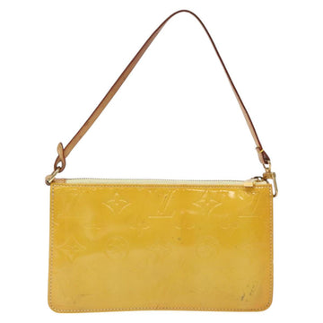 LOUIS VUITTON Vernis Lexington Accessory Pouch Lime Yellow M91058 Auth 120744 - 0