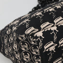 CHANEL Chain Tote Bag Canvas Black CC Auth 120748-11