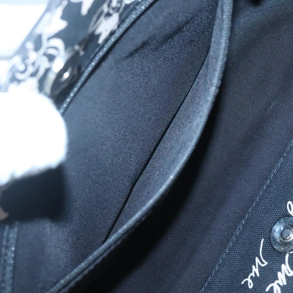 CHANEL Chain Tote Bag Canvas Black CC Auth 120748