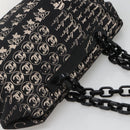 CHANEL Chain Tote Bag Canvas Black CC Auth 120748-6