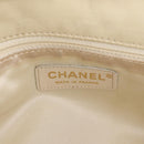 CHANEL Wild Stitch Shoulder Bag Lamb Skin Cream Gold CC Auth 120752-24