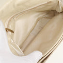 CHANEL Wild Stitch Shoulder Bag Lamb Skin Cream Gold CC Auth 120752-10