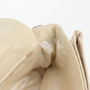 CHANEL Wild Stitch Shoulder Bag Lamb Skin Cream Gold CC Auth 120752-25