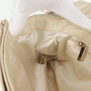 CHANEL Wild Stitch Shoulder Bag Lamb Skin Cream Gold CC Auth 120752-26