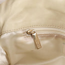 CHANEL Wild Stitch Shoulder Bag Lamb Skin Cream Gold CC Auth 120752-27