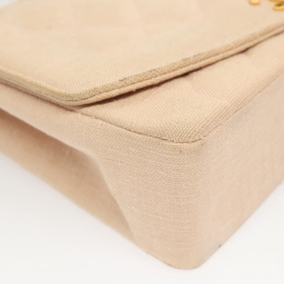 CHANEL Matelasse Chain Diana Shoulder Bag Canvas Pink CC Auth 120753