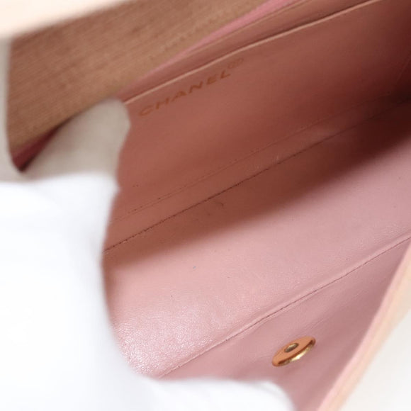 CHANEL Matelasse Chain Diana Shoulder Bag Canvas Pink CC Auth 120753