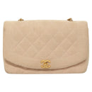 CHANEL Matelasse Chain Diana Shoulder Bag Canvas Pink CC Auth 120753-2