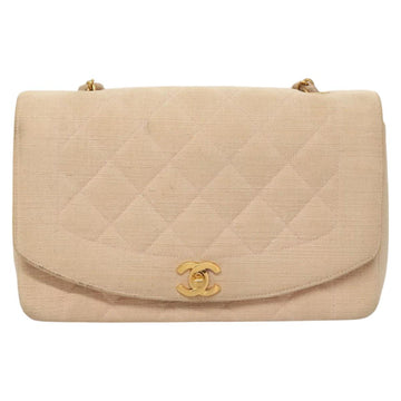 CHANEL Matelasse Chain Diana Shoulder Bag Canvas Pink CC Auth 120753 - 0