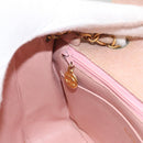 CHANEL Matelasse Chain Diana Shoulder Bag Canvas Pink CC Auth 120753-21