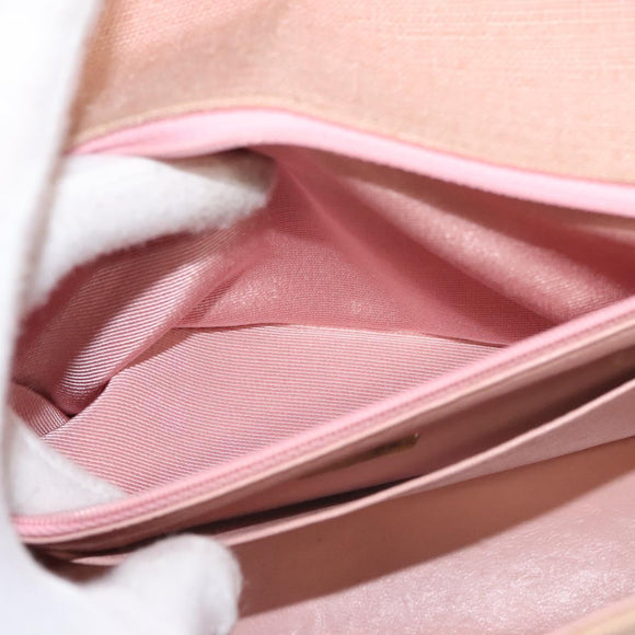 CHANEL Matelasse Chain Diana Shoulder Bag Canvas Pink CC Auth 120753