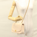 CHANEL Matelassé Chain Diana Schultertasche Canvas Pink CC Auth 120753A-24