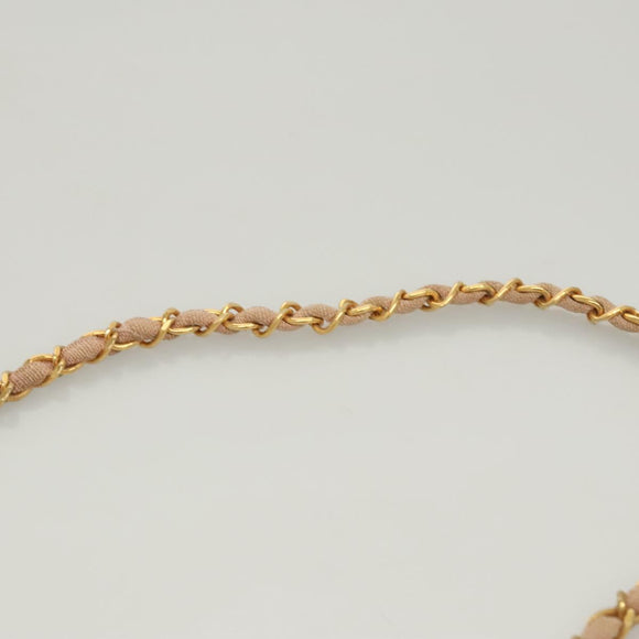 CHANEL Matelasse Chain Diana Shoulder Bag Canvas Pink CC Auth 120753