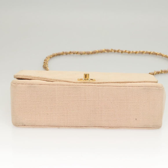 CHANEL Matelasse Chain Diana Shoulder Bag Canvas Pink CC Auth 120753