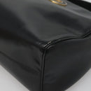 CELINE Handtas Leer Zwart Goud Auth 120782-8
