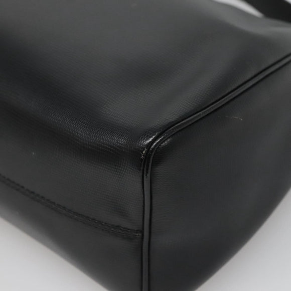 CELINE Handtas Leer Zwart Goud Auth 120782