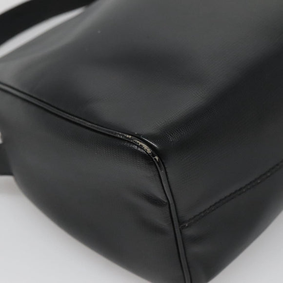CELINE Handtas Leer Zwart Goud Auth 120782