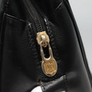 CELINE Handtas Leer Zwart Goud Auth 120782-9