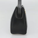 CELINE Handtas Leer Zwart Goud Auth 120782-3