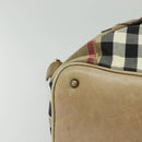 BURBERRY Nova Check Shoulder Bag Canvas Beige Gold Auth 120793-9