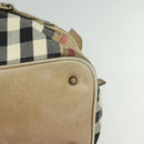 BURBERRY Nova Check Shoulder Bag Canvas Beige Gold Auth 120793-14