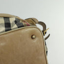 BURBERRY Nova Check Shoulder Bag Canvas Beige Gold Auth 120793-16