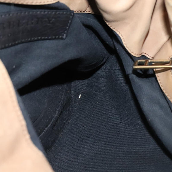 BURBERRY Nova Check Shoulder Bag Canvas Beige Gold Auth 120793