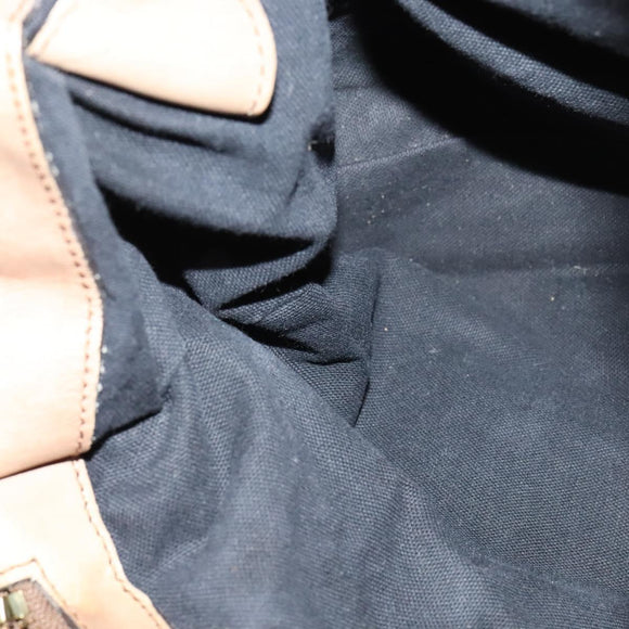 BURBERRY Nova Check Shoulder Bag Canvas Beige Gold Auth 120793