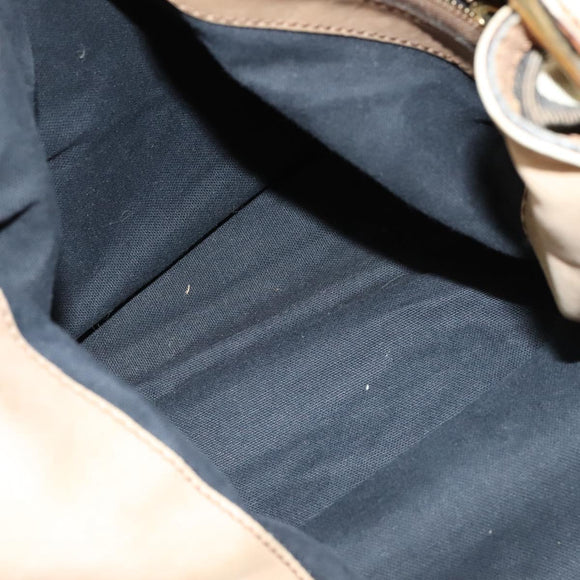 BURBERRY Nova Check Shoulder Bag Canvas Beige Gold Auth 120793