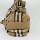 BURBERRY Nova Check Shoulder Bag Canvas Beige Gold Auth 120793-4