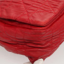 Christian Dior Canage Shoulder Bag Lamb Skin Red Gold Auth 120801-9