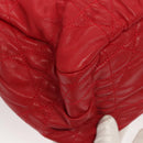 Christian Dior Canage Shoulder Bag Lamb Skin Red Gold Auth 120801-12