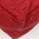 Christian Dior Canage Shoulder Bag Lamb Skin Red Gold Auth 120801-13