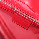 Christian Dior Canage Shoulder Bag Lamb Skin Red Gold Auth 120801-16