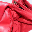 Christian Dior Canage Shoulder Bag Lamb Skin Red Gold Auth 120801-20