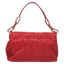Christian Dior Canage Shoulder Bag Lamb Skin Red Gold Auth 120801-2